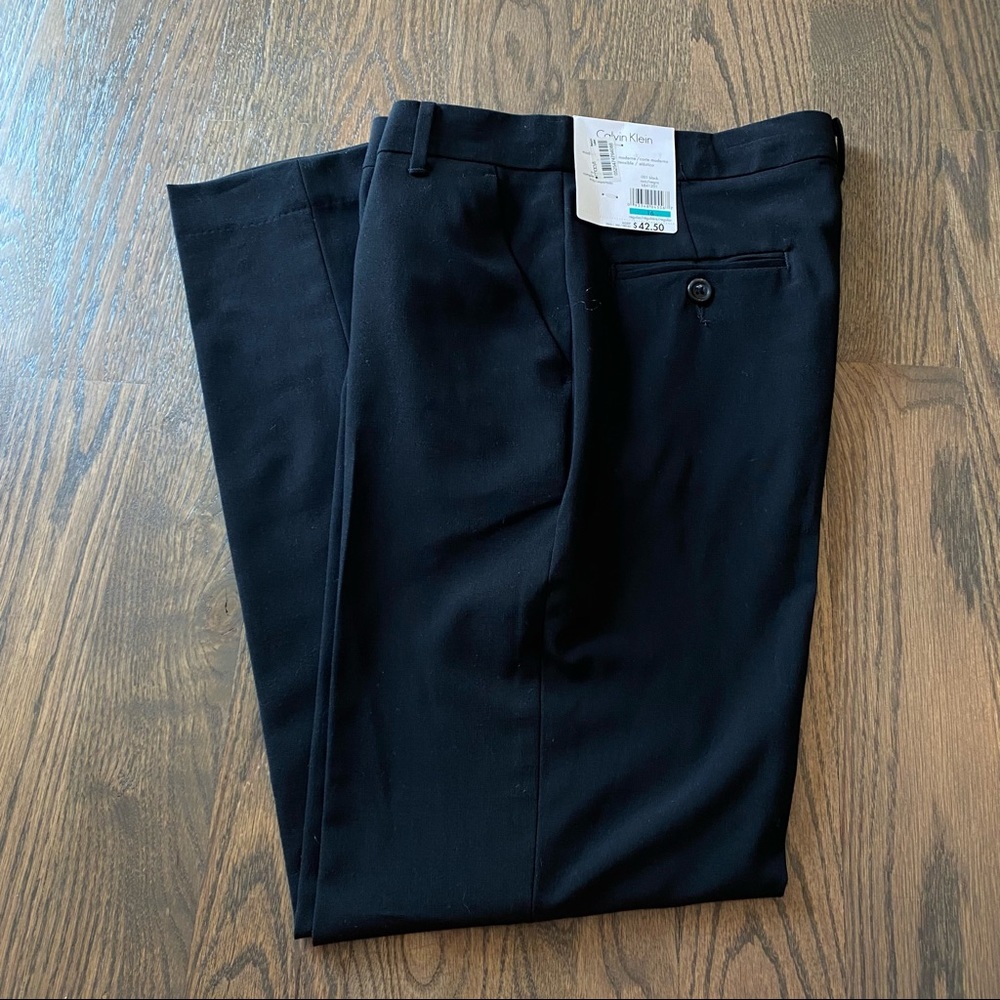 NWT Calvin Klein Boys black modern fit dress pants size 16 regular